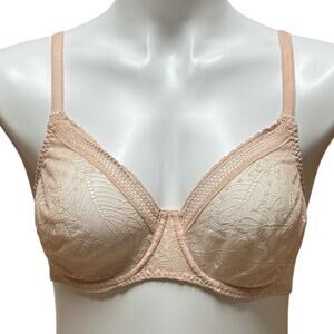 Simone Perele Sheer Lace Underwire Bra Pink 34C